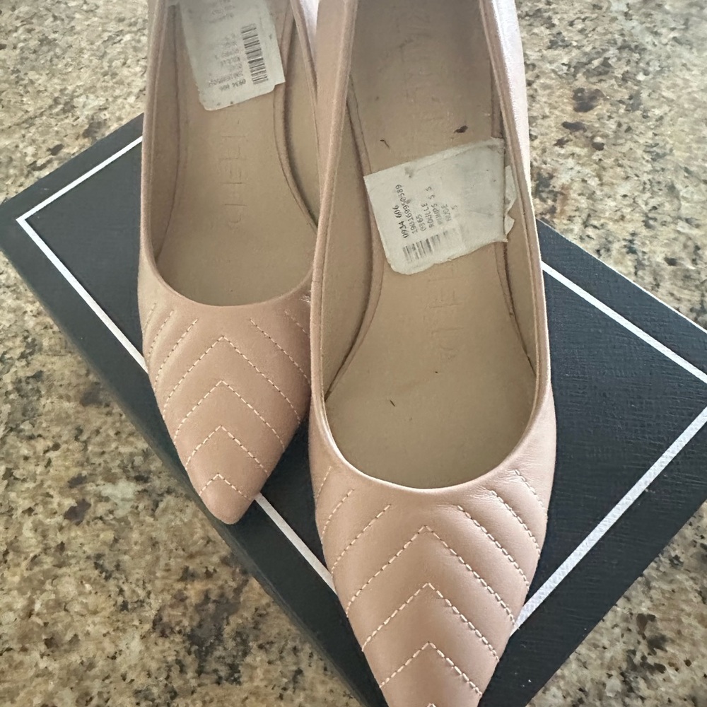Karl Lagerfeld Blush Quilted Heels